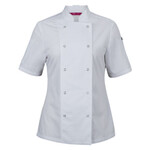 Womens Short Sleeve Snap Button Chef Jacket 