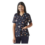 Womens Printed Space Party Scrub Top